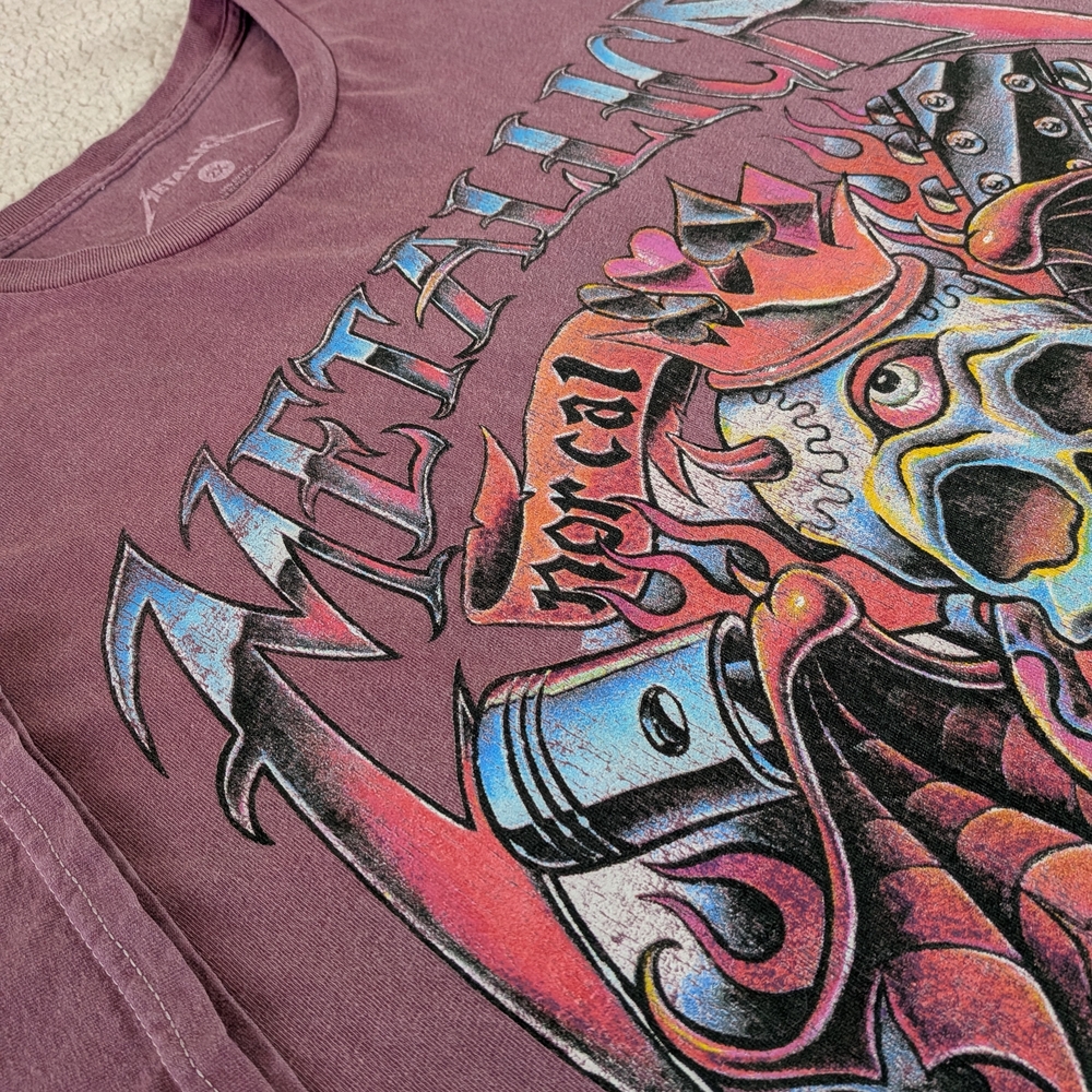 Metallica Flame Skull Band T Shirt 2XL - Picture 5 of 11